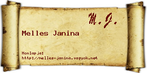 Melles Janina névjegykártya